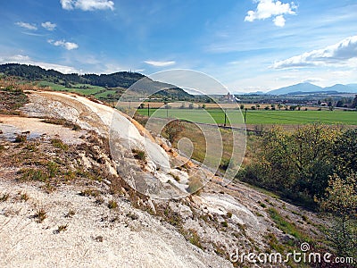 Travertine cascades at Besenova, Natural Monument Stock Photo